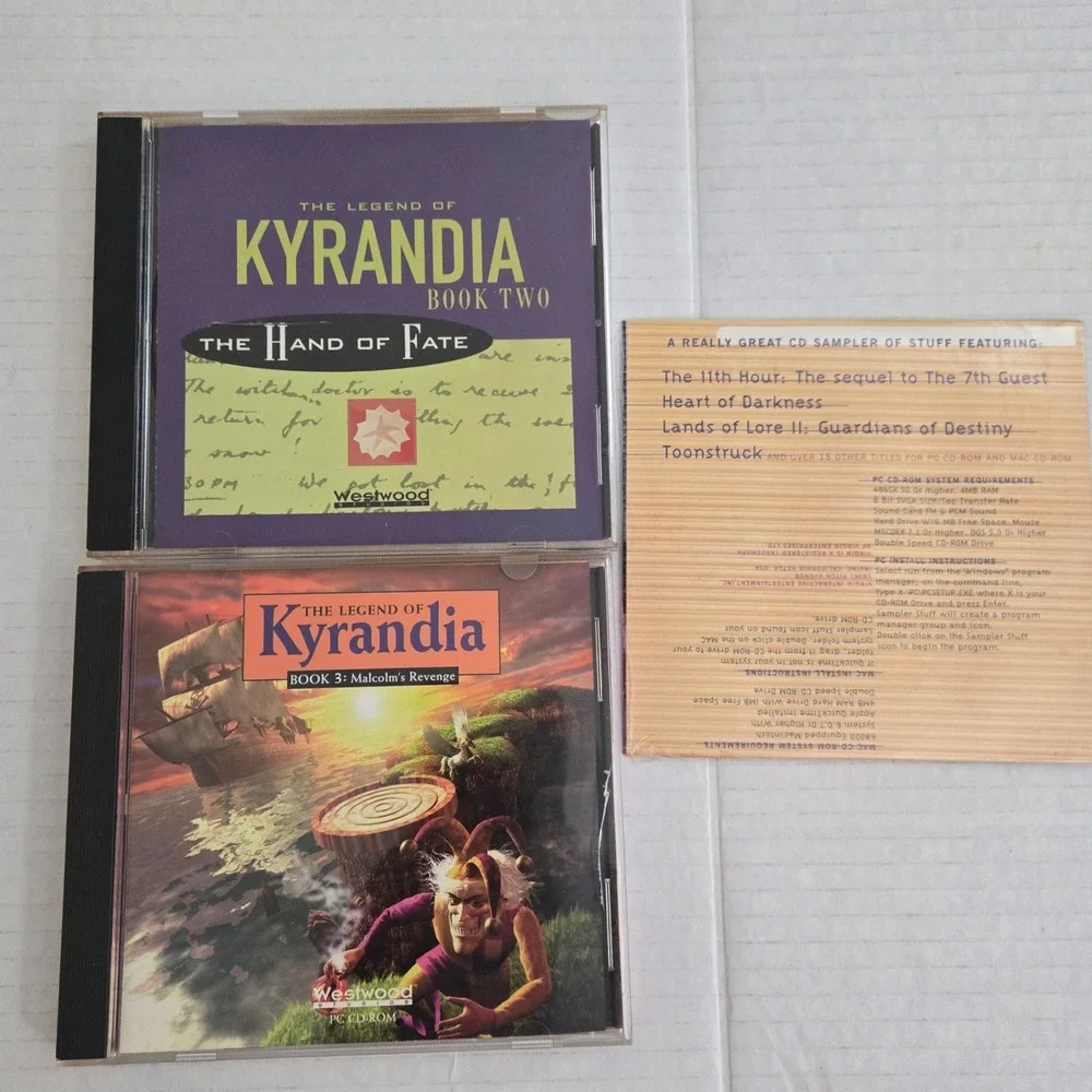 Legend of Kyrandia Book 2 3 PC CD‎ ROM Big Box Components Manuals Westwood 1994